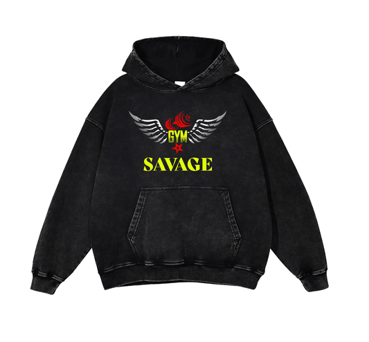 Wash Oversize Hoodie  Gym Savage- 420 GSM